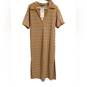 Striped Short Sleeve Maxi Dress Zara
